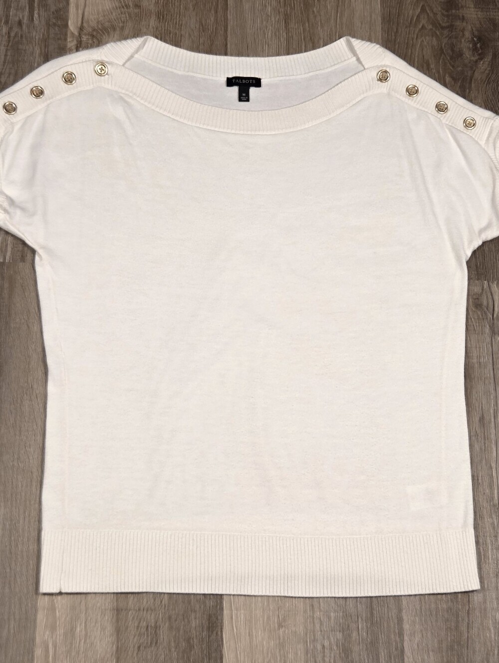 cream-colored Talbots knit top